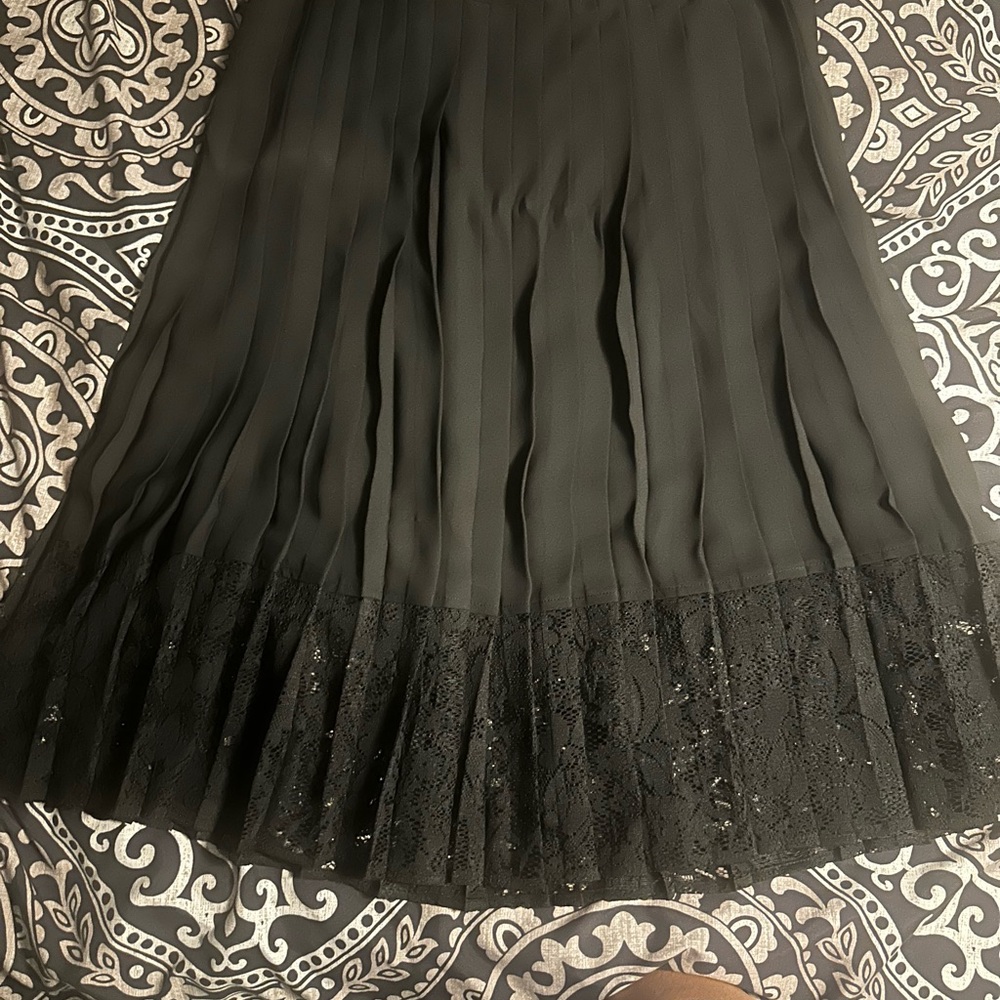 Express Black Sequin Ruffled Midi Skirt
